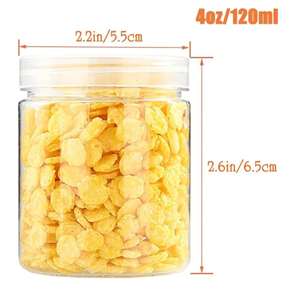 18 Pack 4oz/120ml Round Plastic Jars with lids Empty Cleat